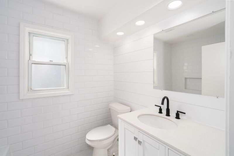 Bright Bathroom with Large Windows